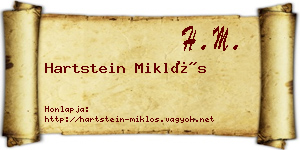Hartstein Miklós névjegykártya